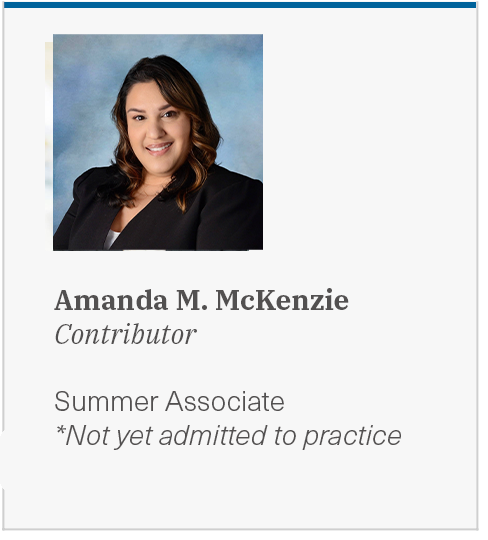 Amanda M. McKenzie, Contributor, not yet admitted to practice