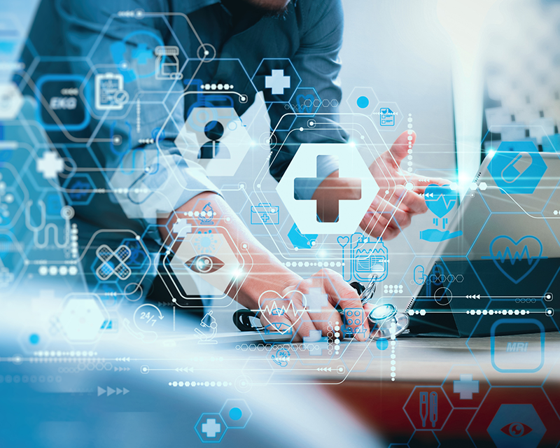 stock image of healthcare data