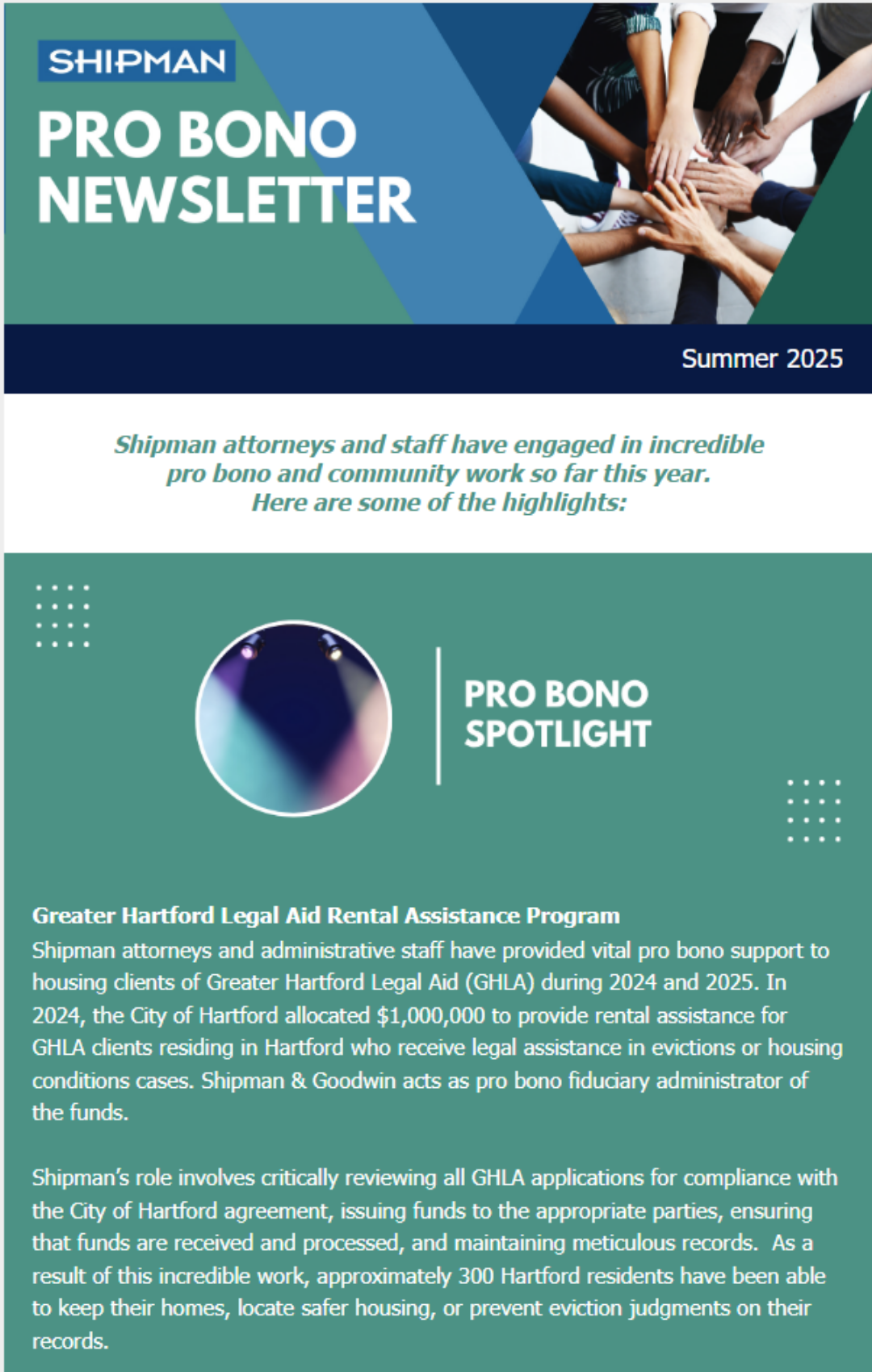 Pro Bono Summer 2025 Newsletter