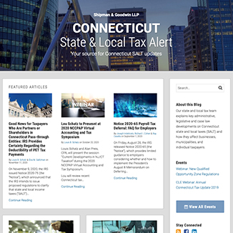 CT Tax blog Main Page Screenshot Widget