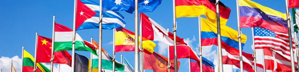 stock image of international flags