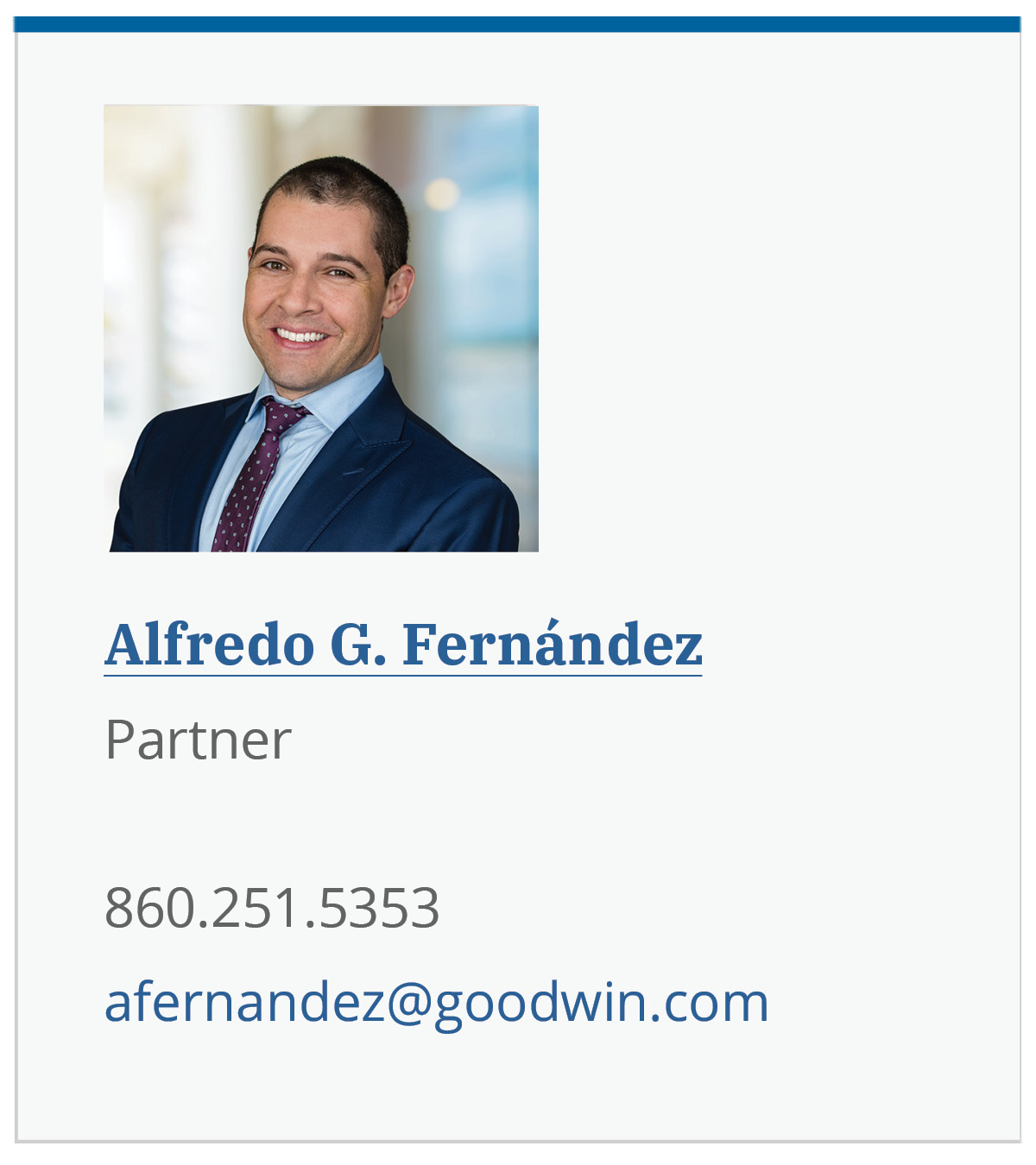 Alfredo Fernandez bio photo and contact info linking to bio