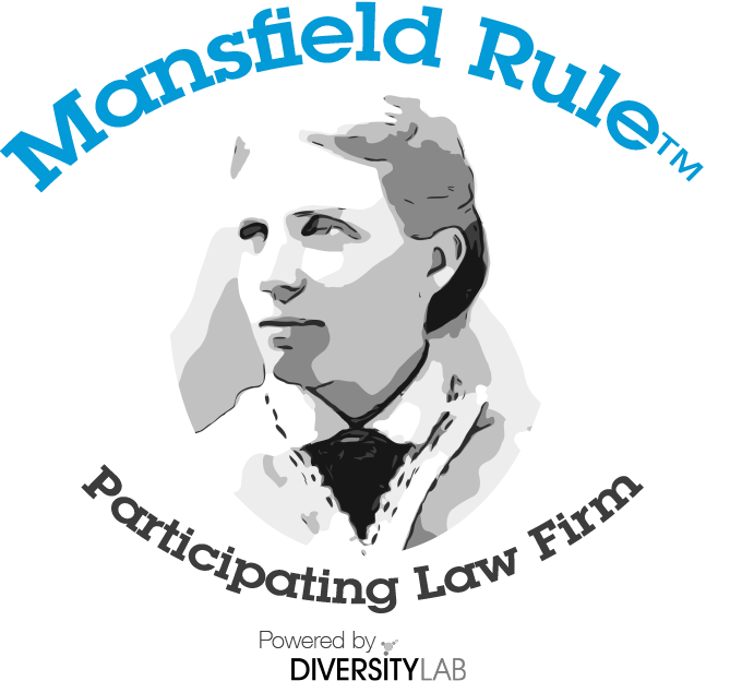 Badge Mansfield Rule TM Participating Law Firm, Powered by Diversity Lab