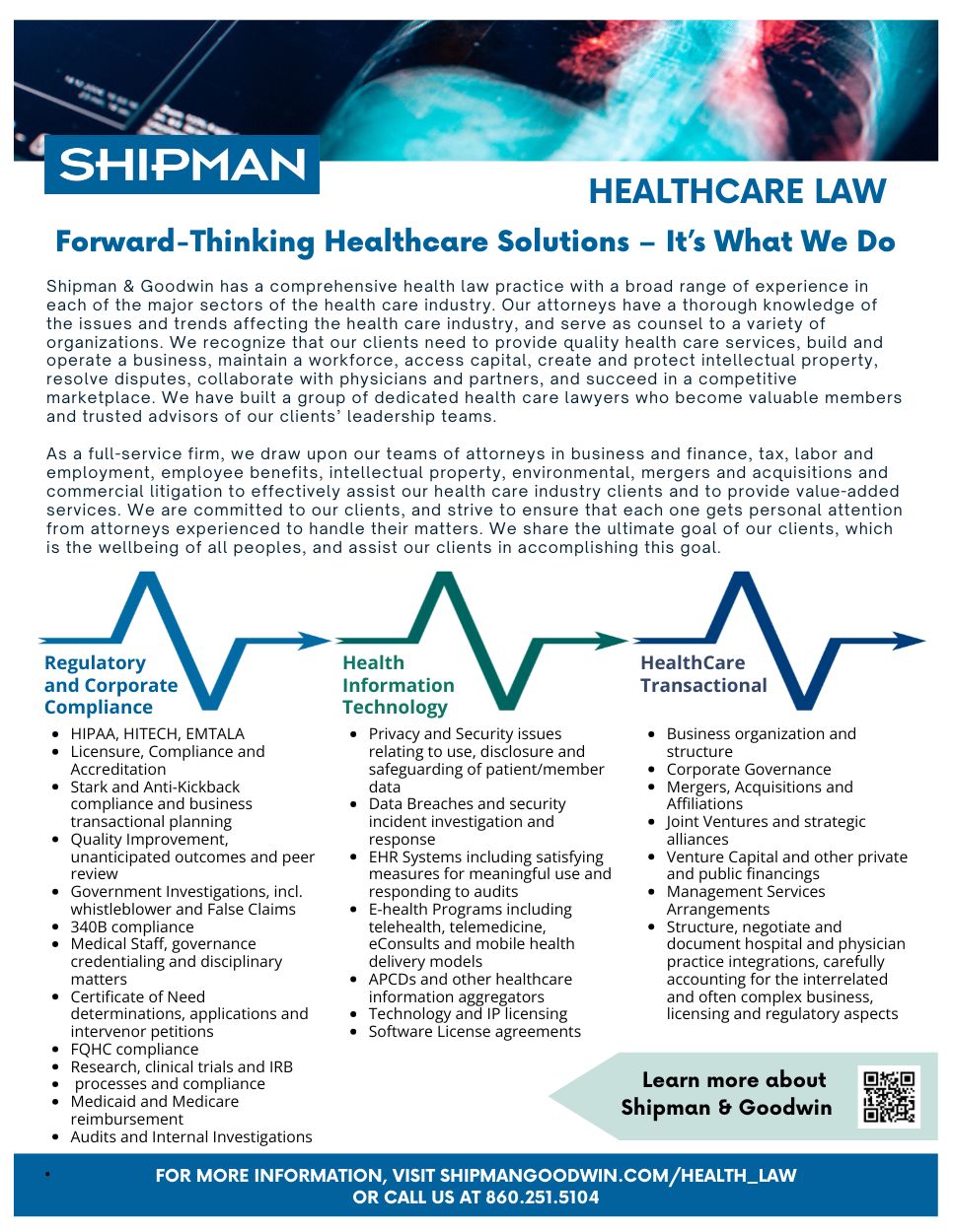 screenshot of page 1 of healthcare tear sheet