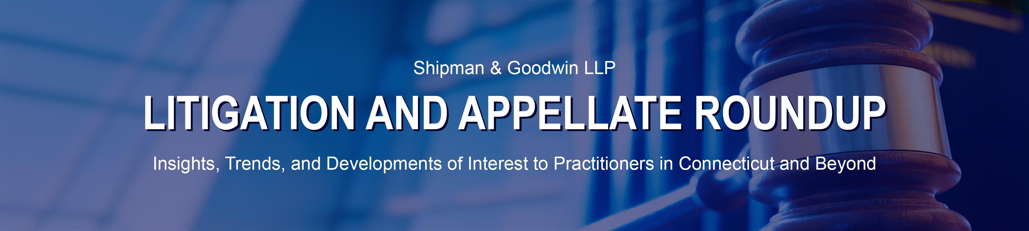 gavel with Litigation and Appellate Roundup, Insights, Trends and Developments of Interest to Practitioners in Connecticut and Beyond