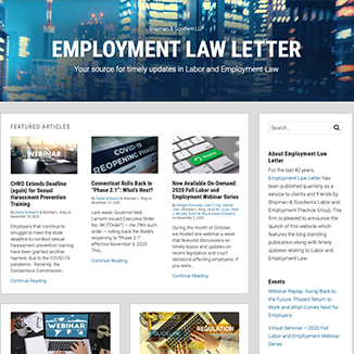 Employment Law letter website main page